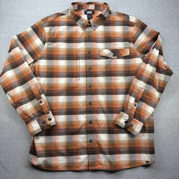 Alaskan Hardgear Boars Nest Flannel Shirt 2XL Tall Brown Plaid Stretch Duluth - Picture 3 of 13